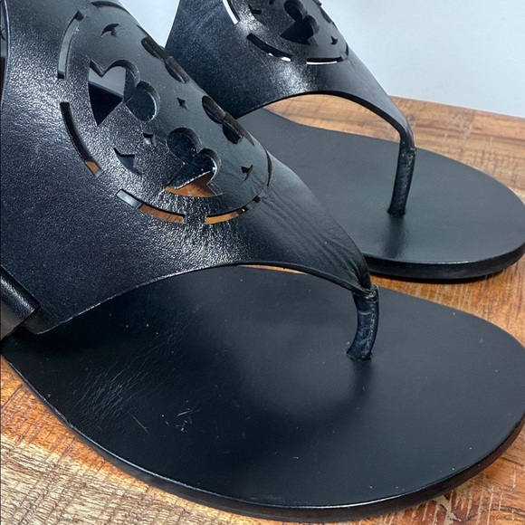 Tory Burch Black Wedge Sandals, Women’s 8.5 - Picture 4 of 9